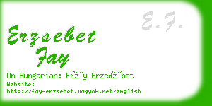 erzsebet fay business card